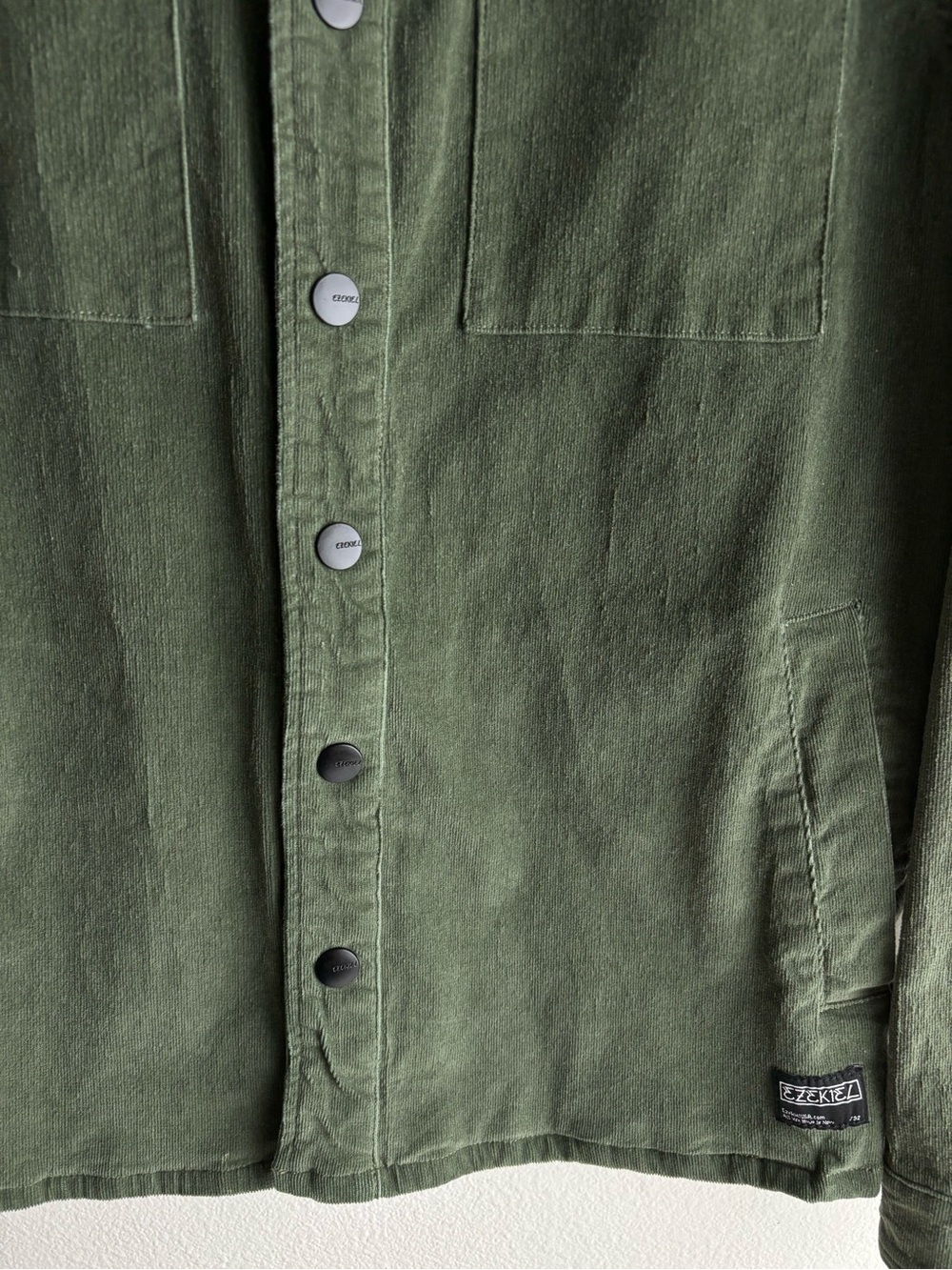 Ezekiel Olive Green Military-Style Canvas Field Jacket - Picture 3 of 12
